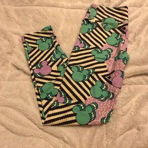 LuLaRoe Disney Mickey Ears Leggings OS